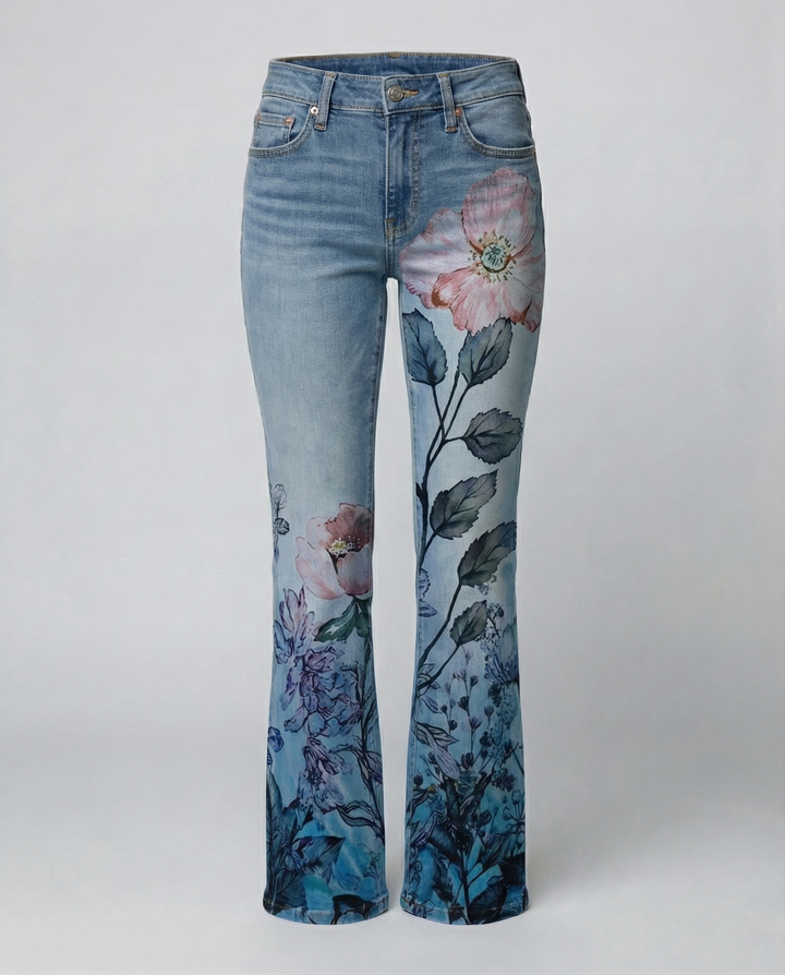 High-cut women's flared pants