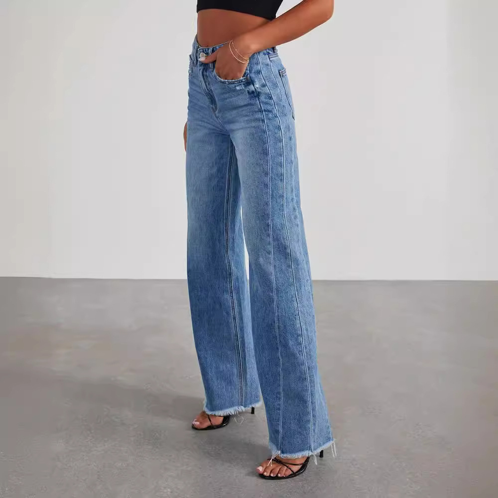 Women’s Casual Wide-Leg High-Waisted Jeans
