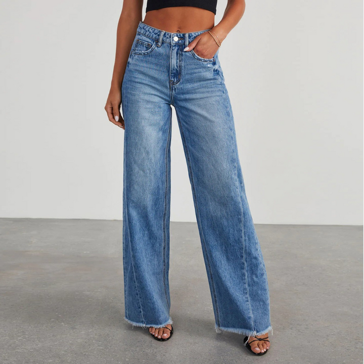 Women’s Casual Wide-Leg High-Waisted Jeans
