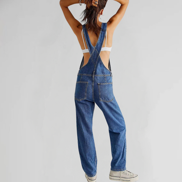 Mune Fashion | Women's Denim Overalls with Cross-Back Design