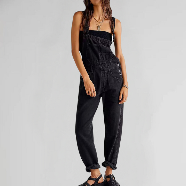 Mune | Women's Denim Overalls with Cross-Back Design