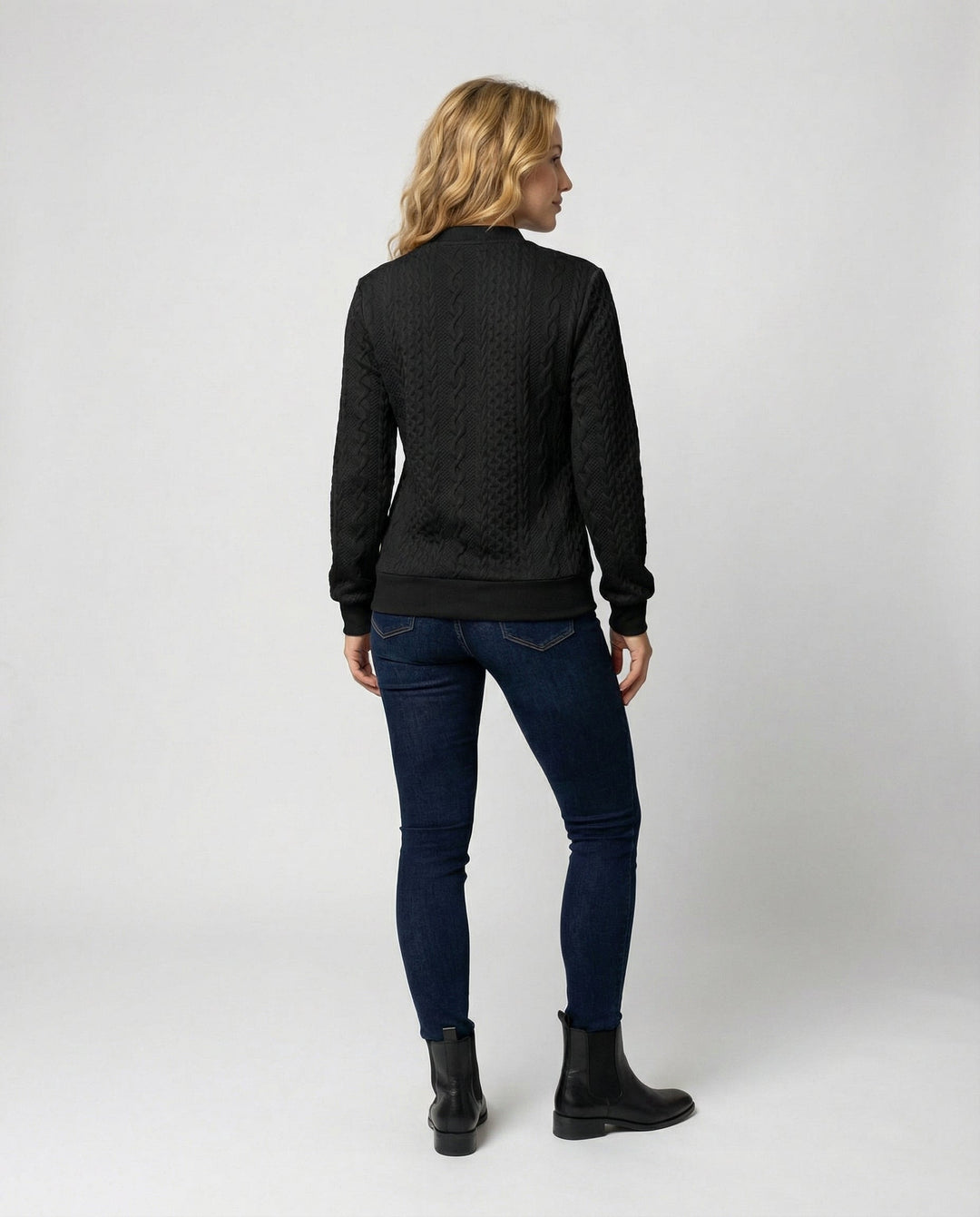 Textured Knit Casual Sweater Women
