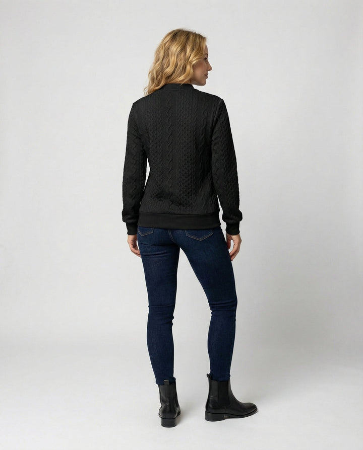 Textured Knit Casual Sweater Women
