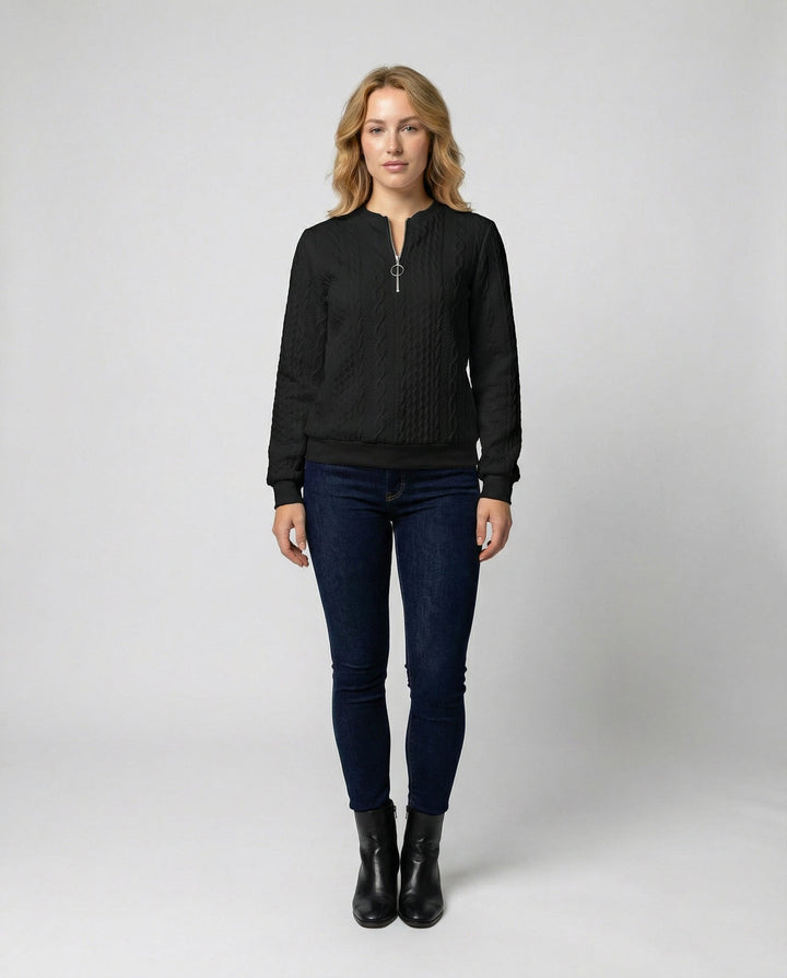 Textured Knit Casual Sweater Women
