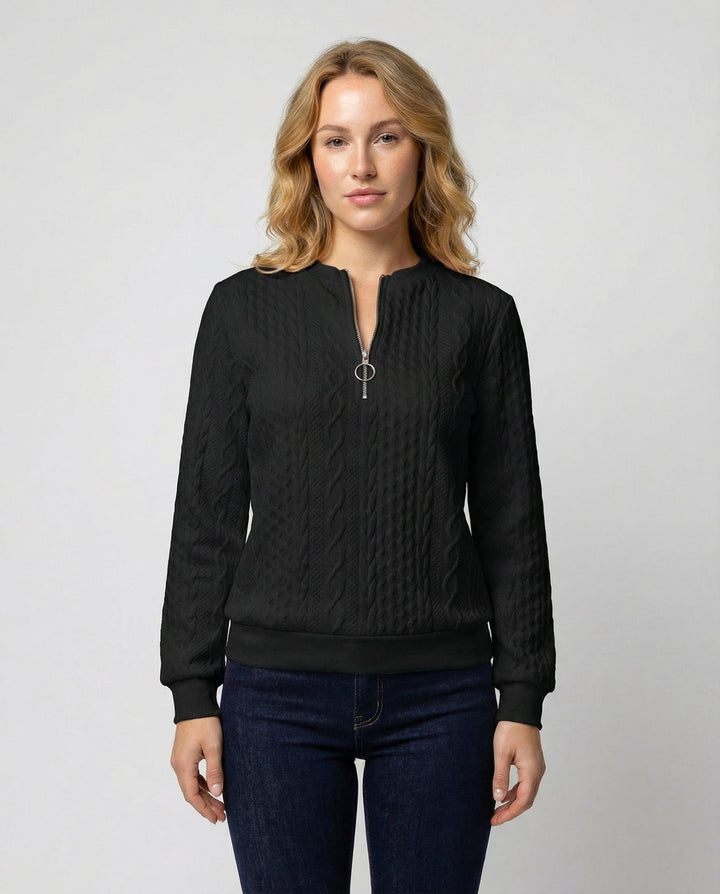 Textured Knit Casual Sweater Women