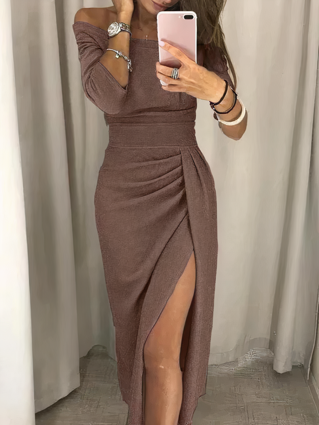 Mune | Off-Shoulder Glitter Dress