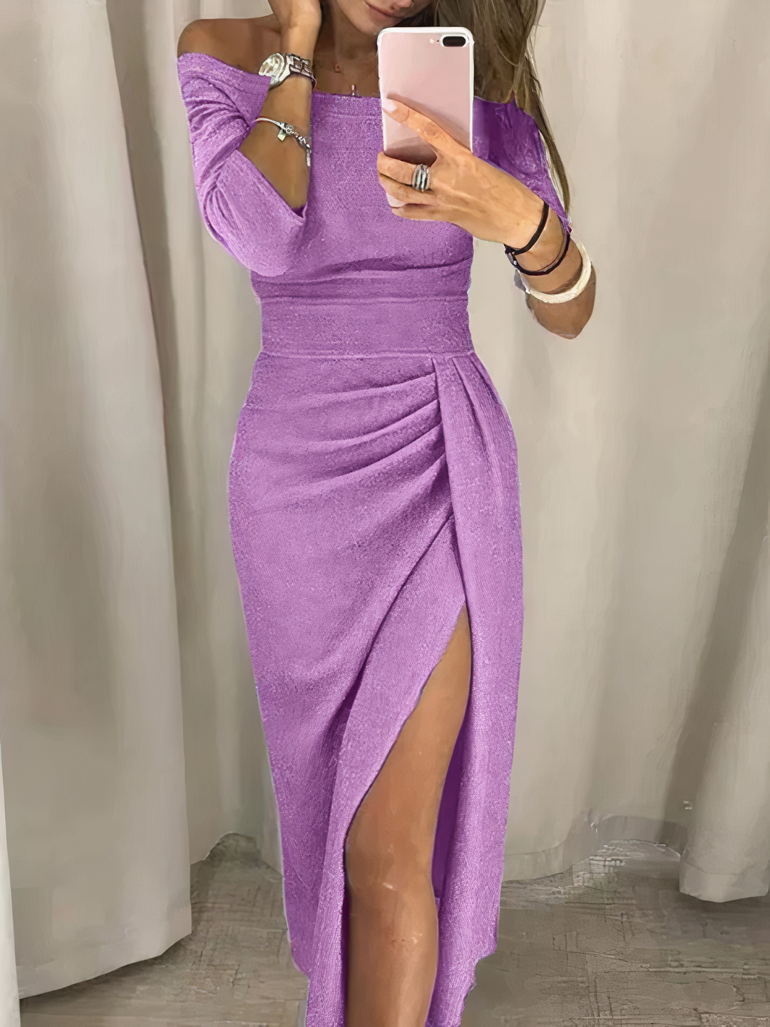 Mune | Off-Shoulder Glitter Dress