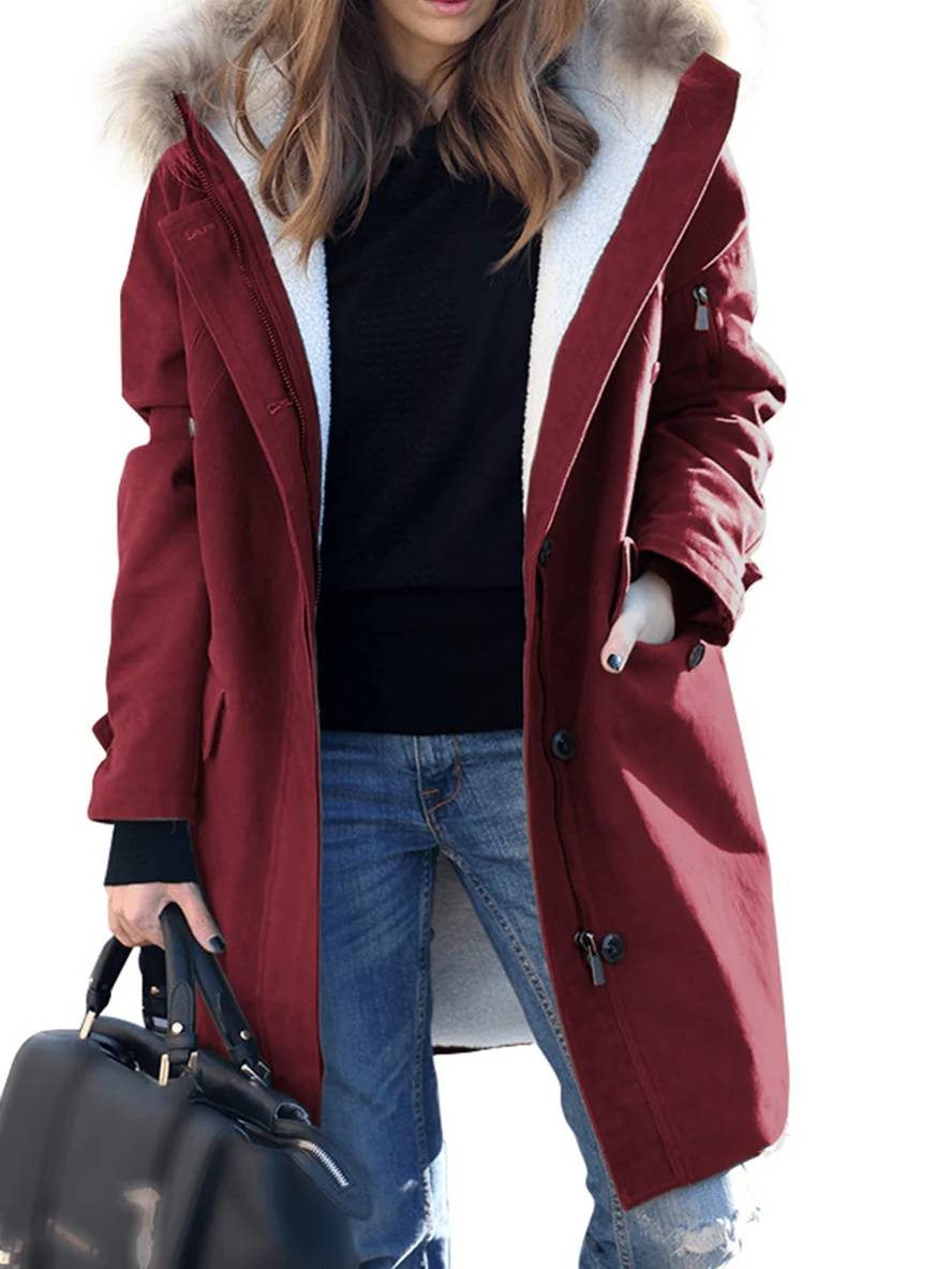Mune | Parka Jacket Mid-Length Winter Jacket with Hood and Faux Fur