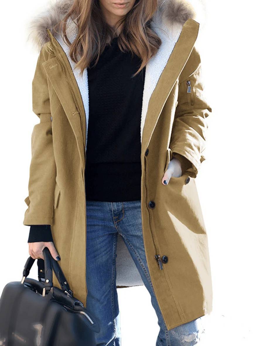 Mune | Parka Jacket Mid-Length Winter Jacket with Hood and Faux Fur