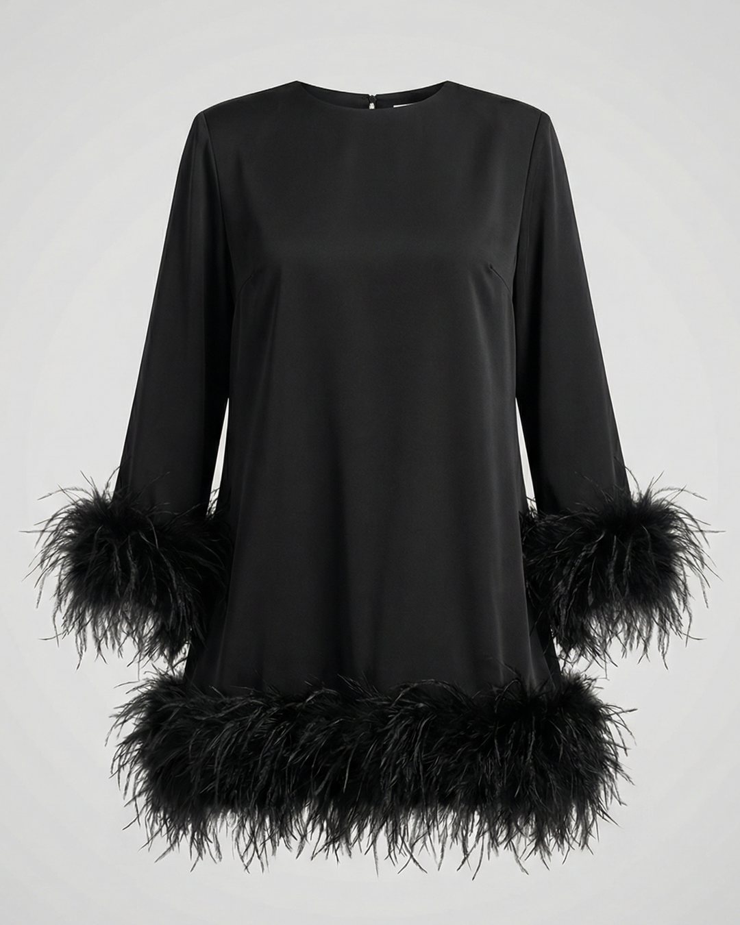 Asymmetrical Feather Mini Dress Ladies