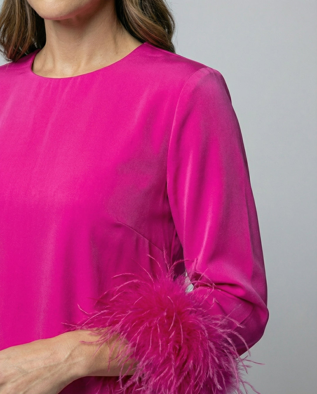 Asymmetrical Feather Mini Dress Ladies