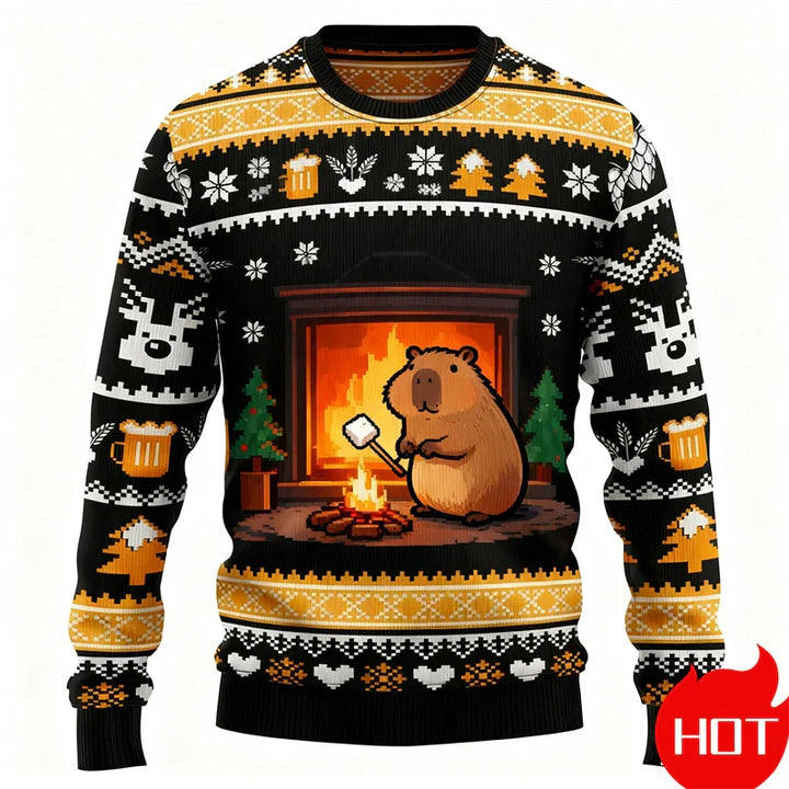 Mune | Christmas Sweater - 3D Capybara Design, Warm Comfort & Joyful Festive Style