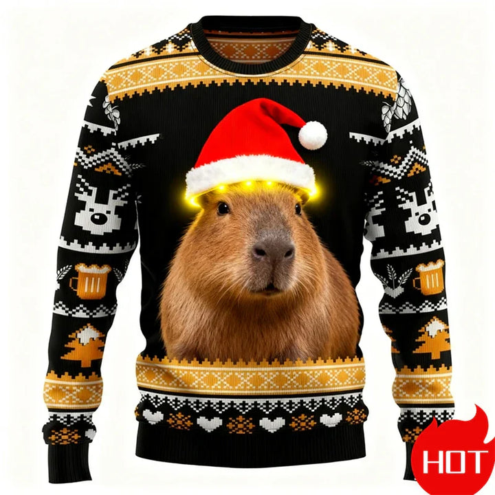 Mune | Christmas Sweater - 3D Capybara Design, Warm Comfort & Joyful Festive Style