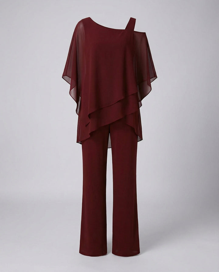 Elegant Chiffon Evening Set Women