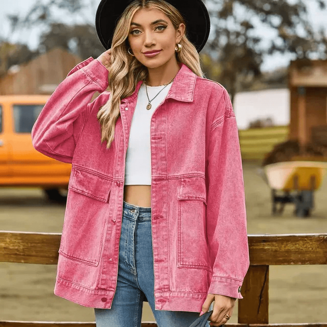 Mune | Casual Oversized Denim Jacket with Button Closure