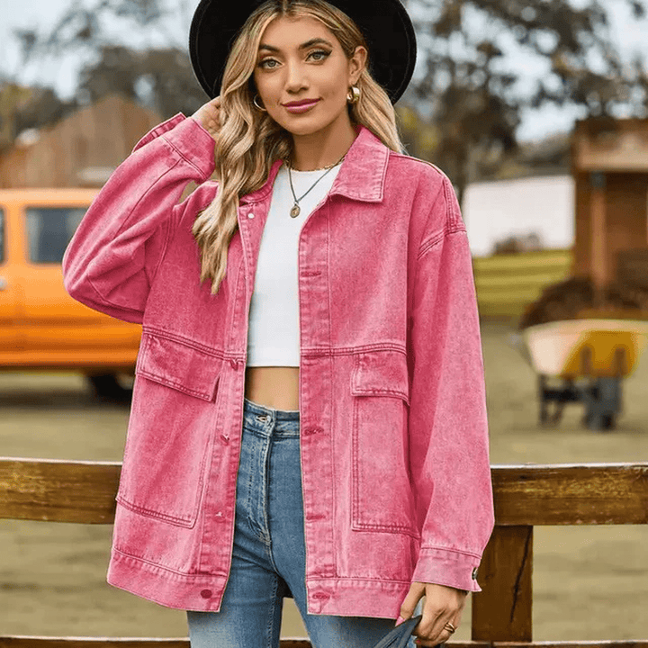 Mune | Casual Oversized Denim Jacket with Button Closure