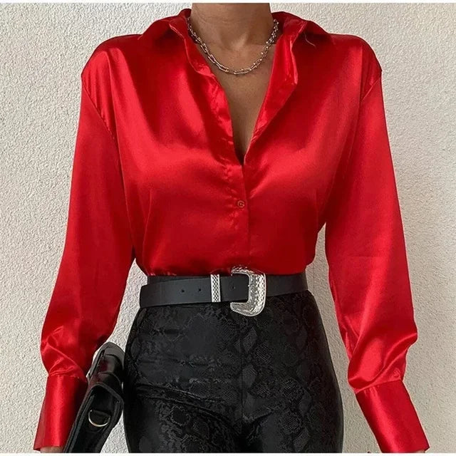 Mune | Chic Orange Silk Blouse