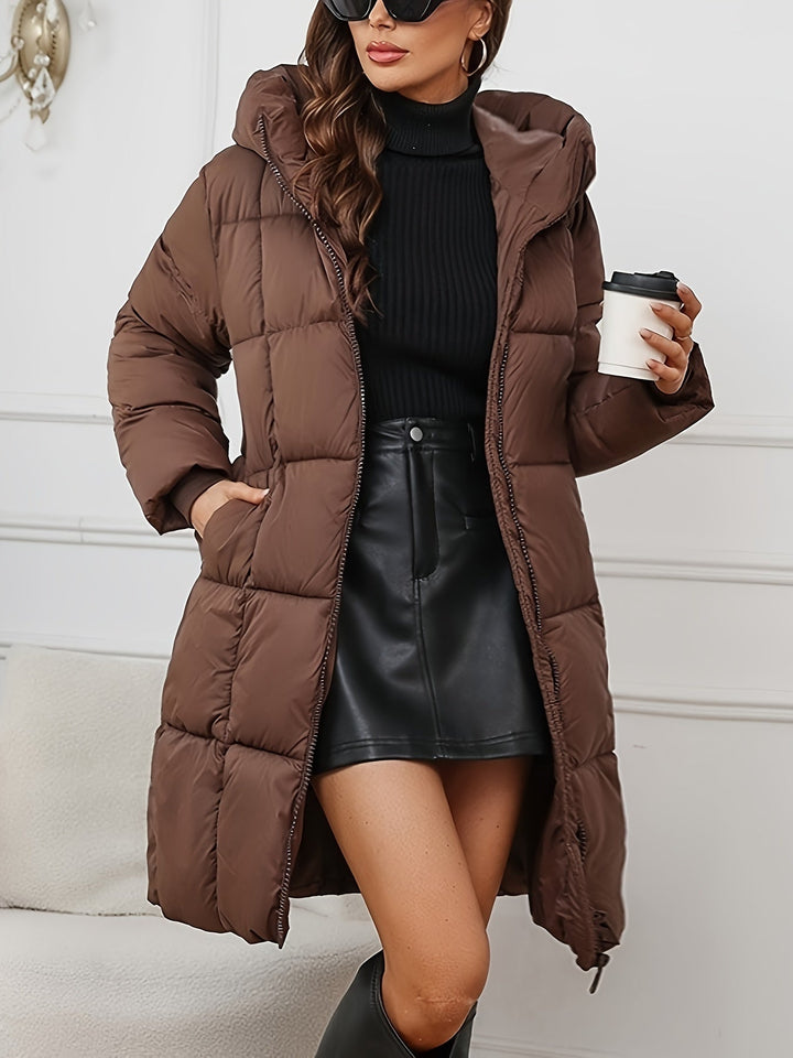 Mune | Women's Mid-Length Padded Puffer Jacket with Hood and Pockets