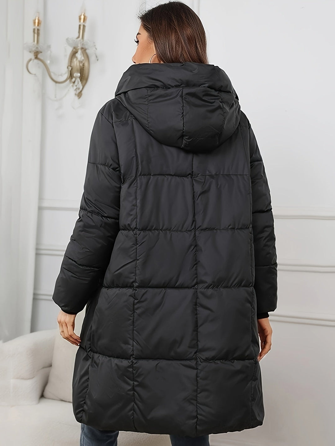 Mune | Women's Mid-Length Padded Puffer Jacket with Hood and Pockets