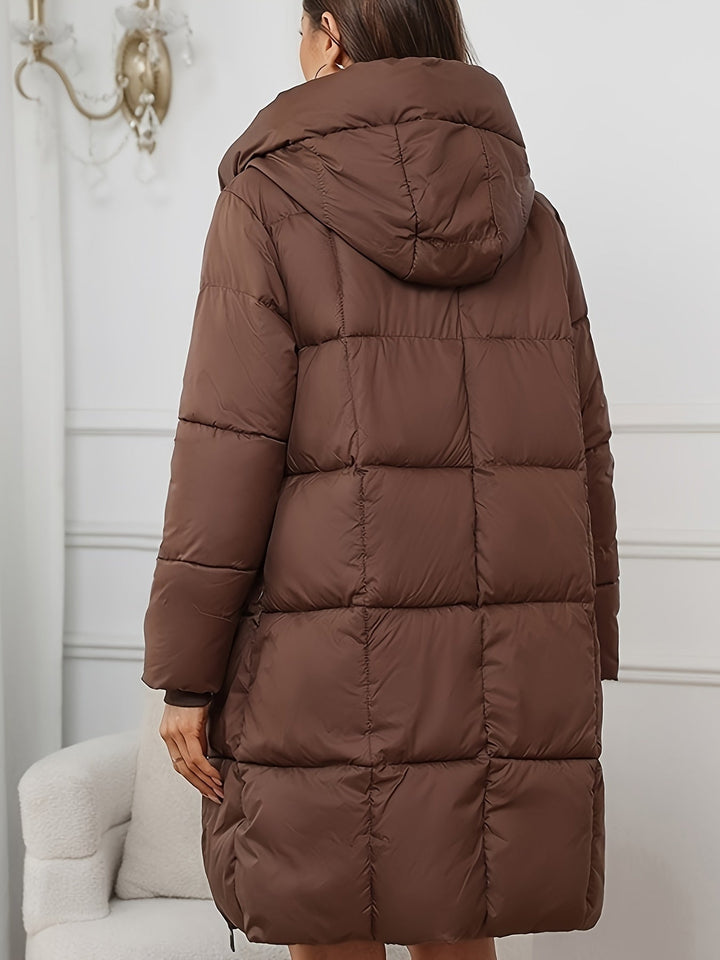 Mune | Women's Mid-Length Padded Puffer Jacket with Hood and Pockets