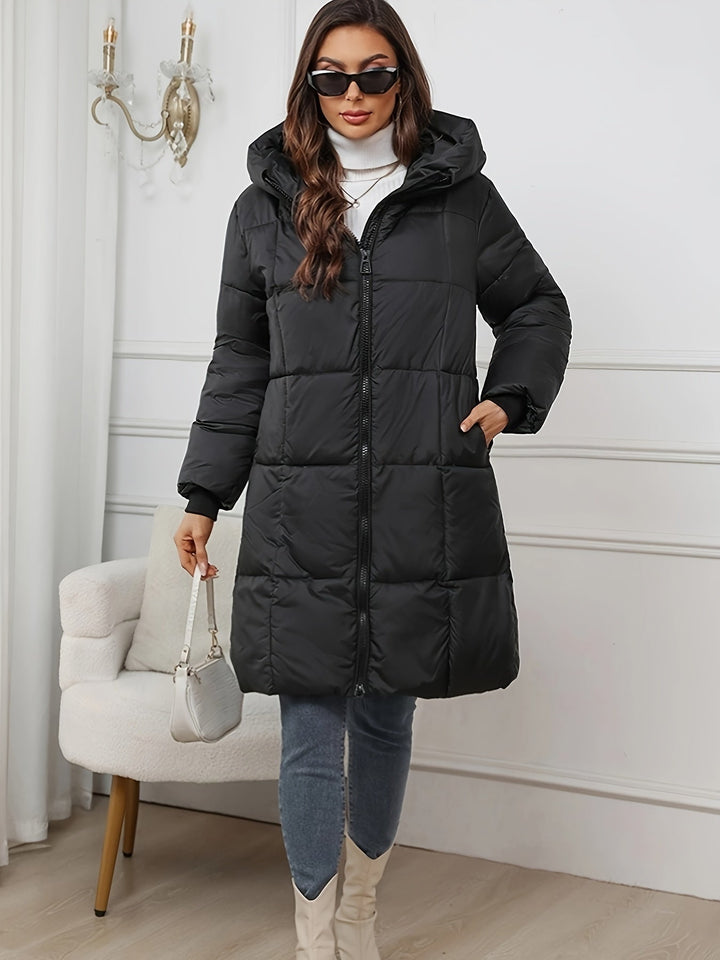 Mune | Women's Mid-Length Padded Puffer Jacket with Hood and Pockets