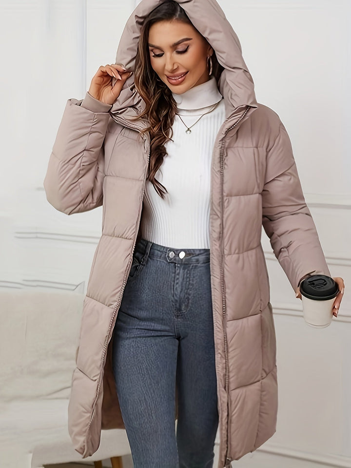 Mune | Women's Mid-Length Padded Puffer Jacket with Hood and Pockets