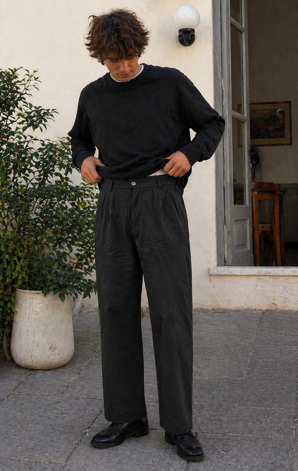 Mune Fashion Men's Trousers Linen Look Straight Fit Summer