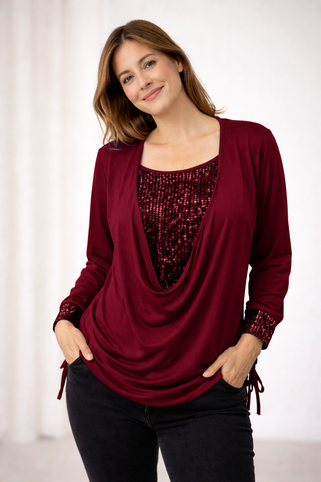 Women’s Long Sleeve Blouse with Sequins