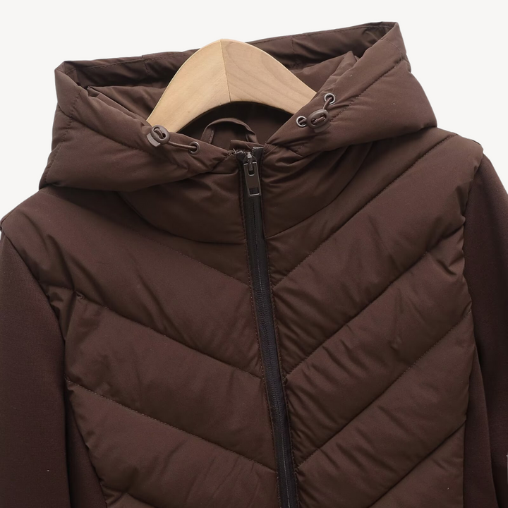 Mune | Women Chevron Padded Jacket with Hood