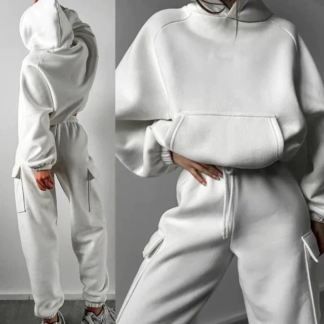 Women’s Cargo Pocket Hoodie And Joggers Set