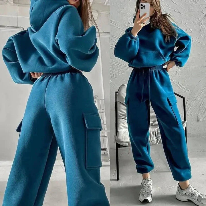 Women’s Cargo Pocket Hoodie And Joggers Set