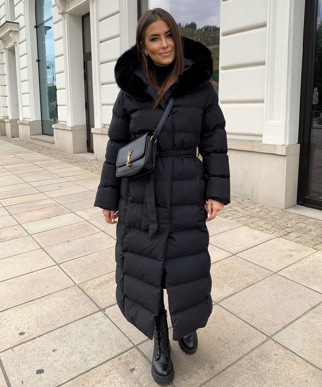 Mune | Women's Long Quilted Winter Parka with Hood and Belt