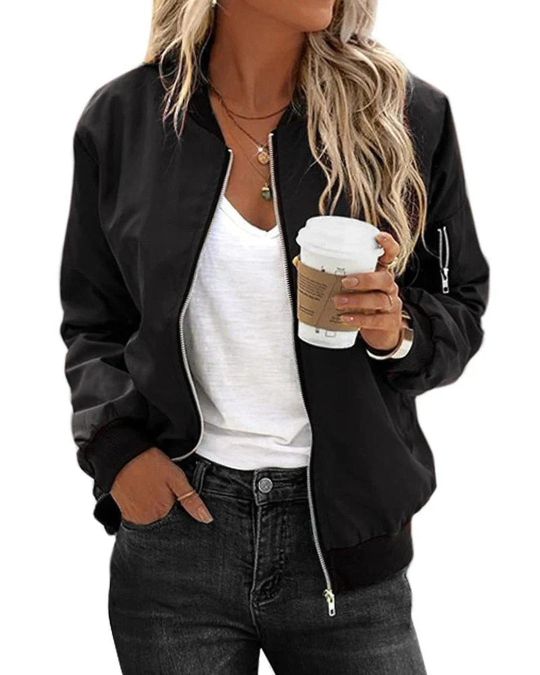 Mune | Classic Women's Bomber Jacket Made of High-Quality Polyester