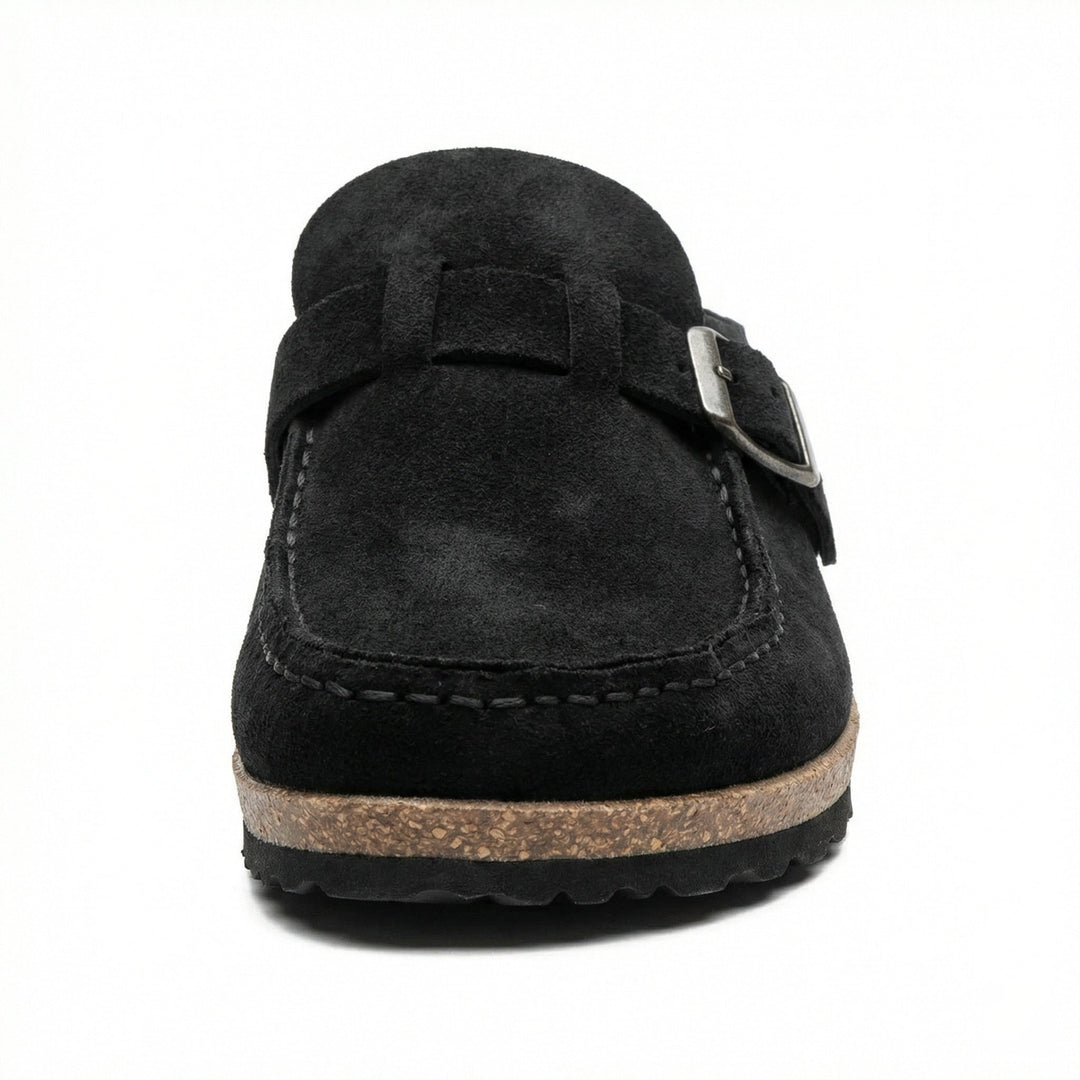 Clogs - Women's Retro Suede Slip-On Mule Mune Fashion