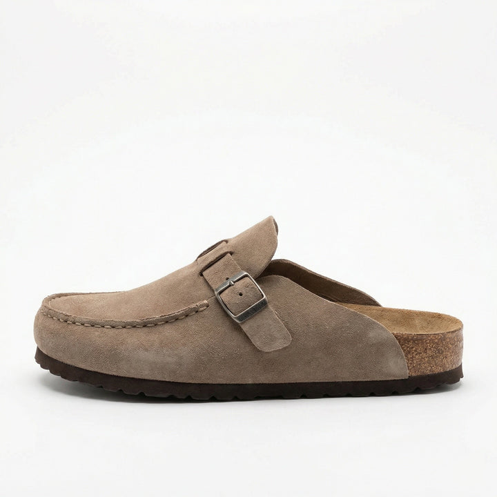 Clogs - Women's Retro Suede Slip-On Mule Mune Fashion
