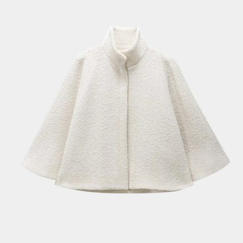 Mune | High Neck Cape Coat Elegant A-Line Swing Jacket