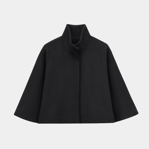Mune | High Neck Cape Coat Elegant A-Line Swing Jacket