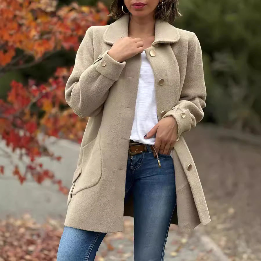 Mune | Women's Oversized Jacket with Large Pockets and Button Details