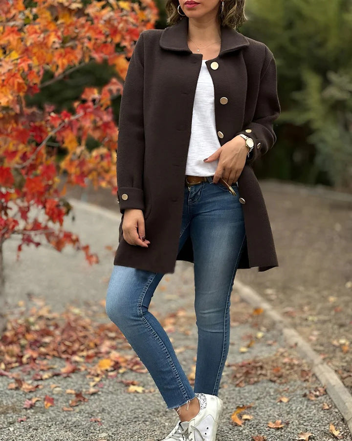 Mune | Women's Oversized Jacket with Large Pockets and Button Details