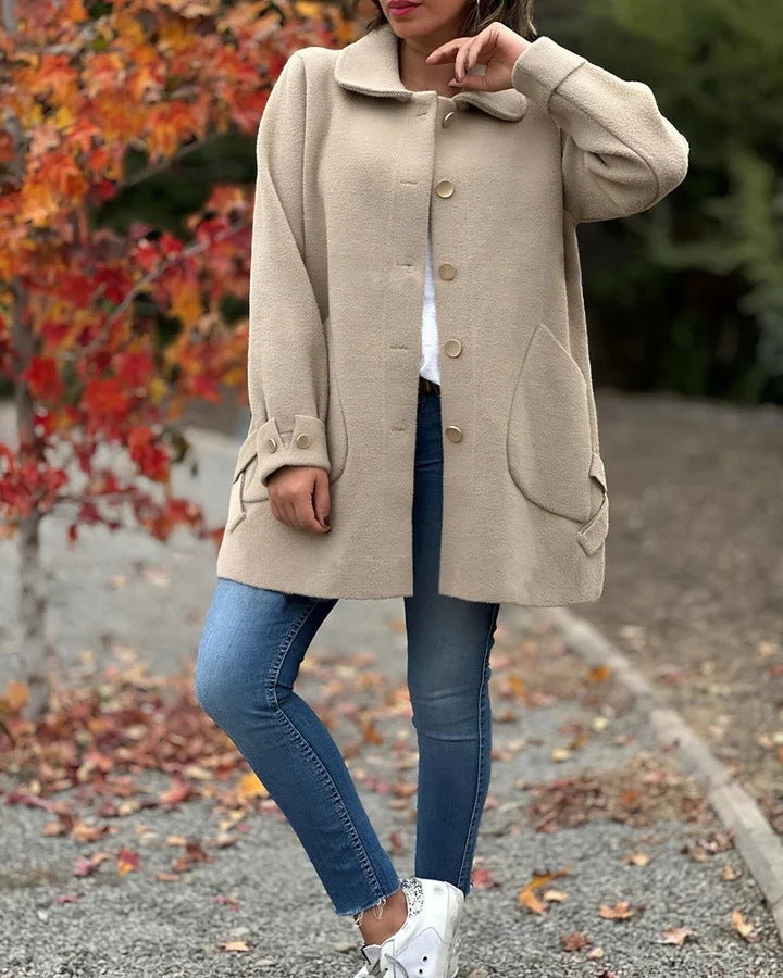 Mune | Women's Oversized Jacket with Large Pockets and Button Details