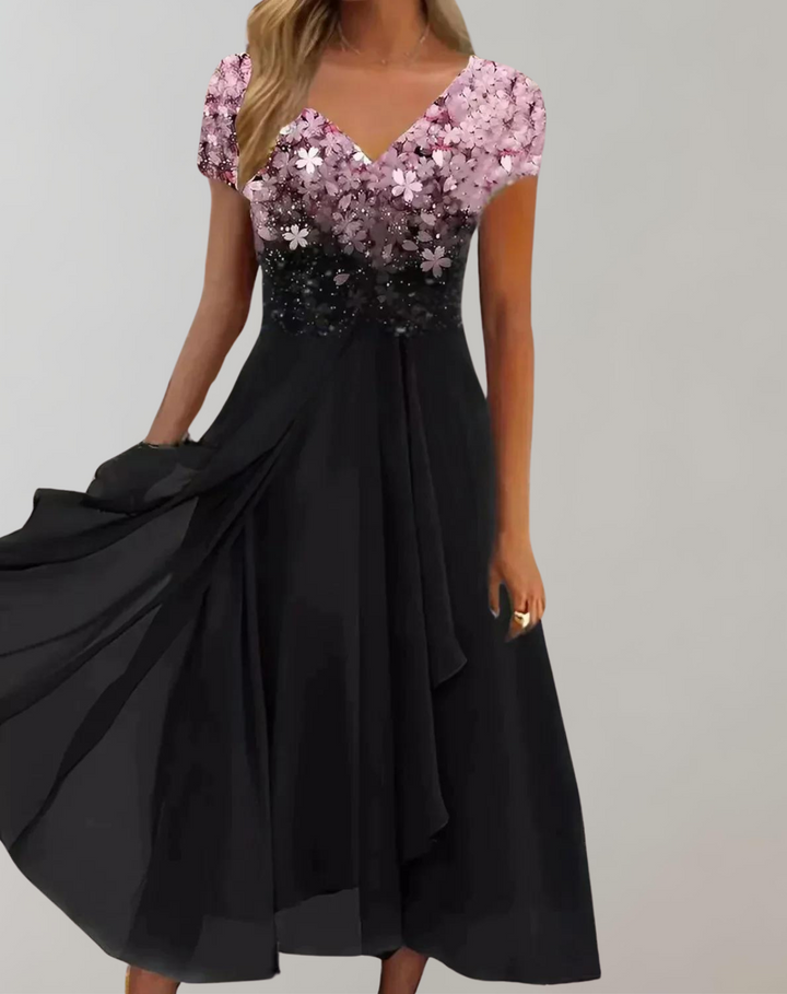 Mune | Dress with Luminous Flowers Evening Dress for Women Shiny Top Dress