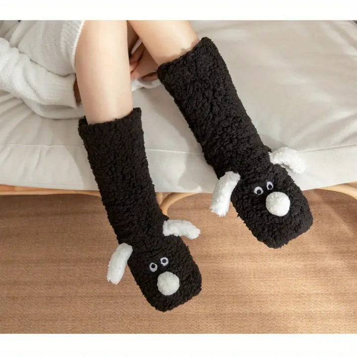 Mune | Plush non-slip winter socks with animal pattern for children and adults