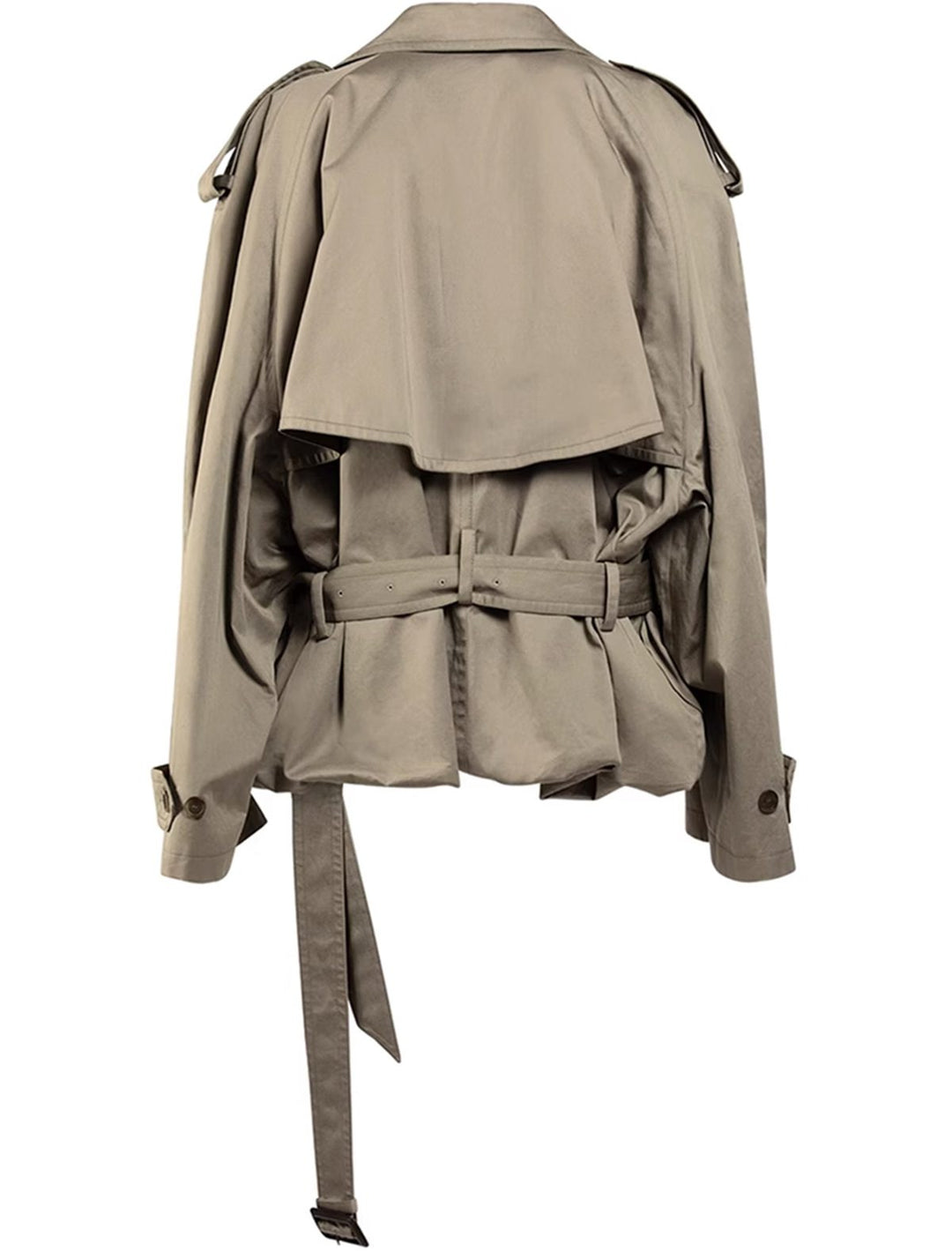 Mune | Women's Modern Cropped Trench Coat with Long Sleeves