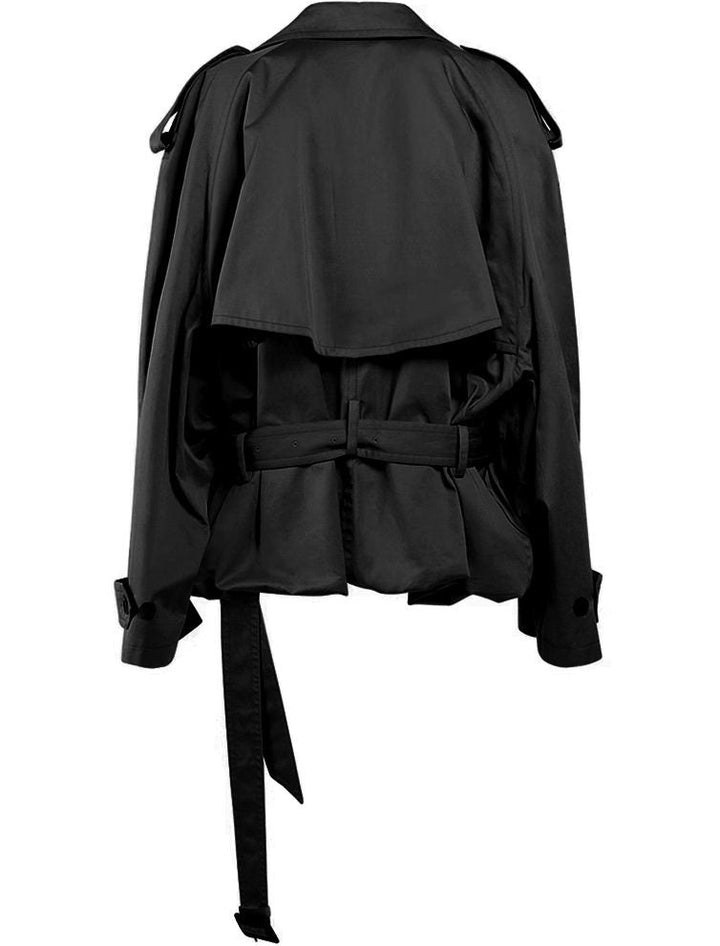 Mune | Women's Modern Cropped Trench Coat with Long Sleeves