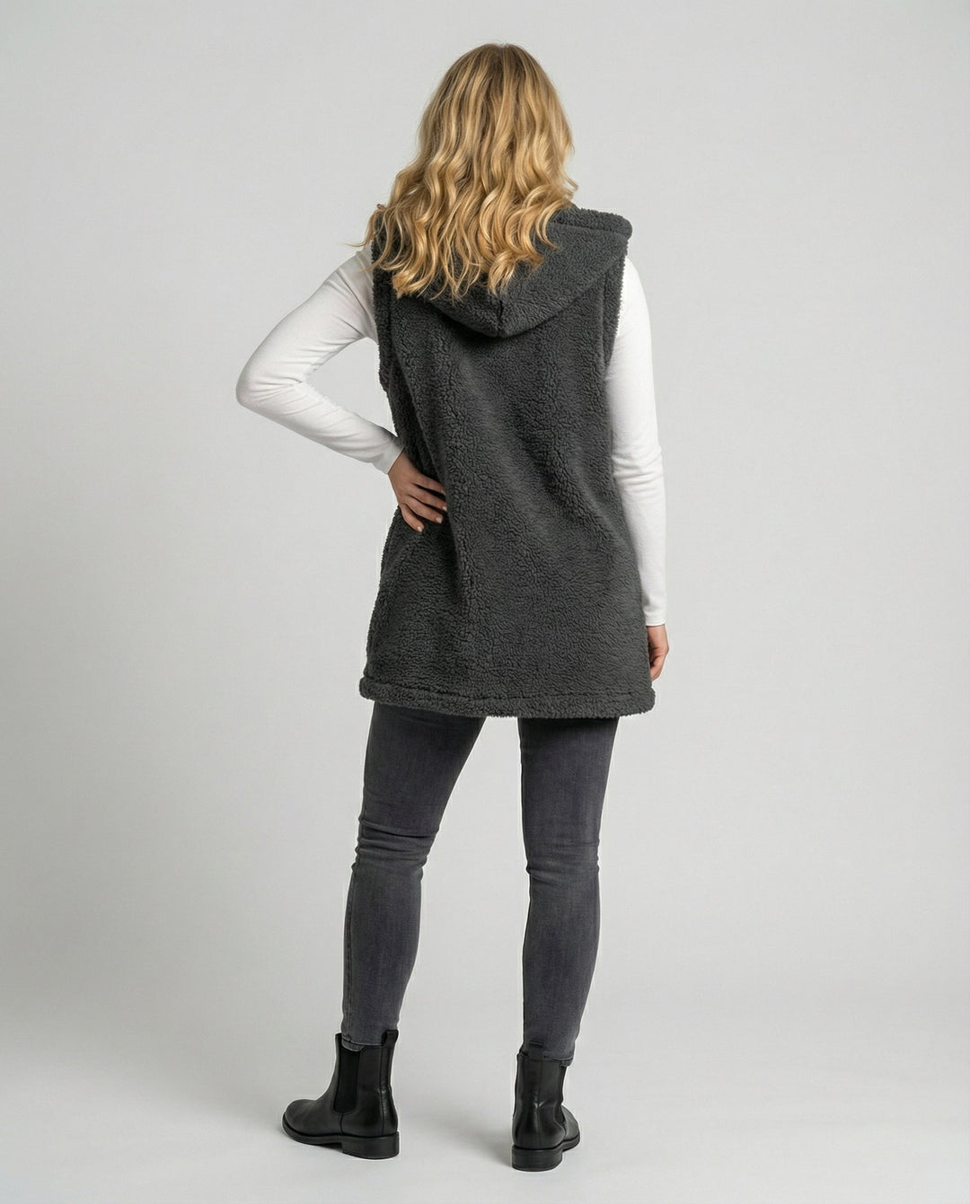 Cozy lambswool imitation vest ladies