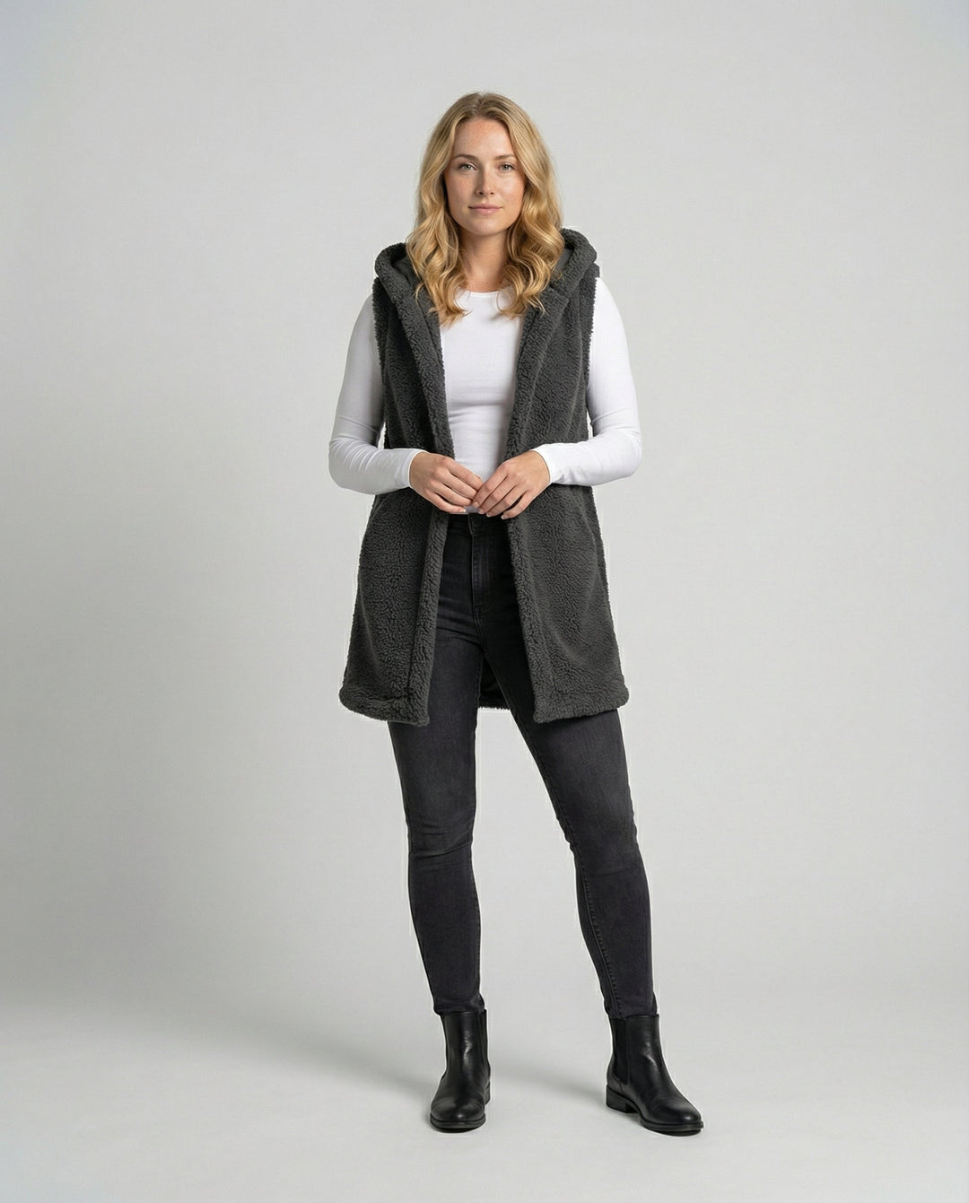 Cozy lambswool imitation vest ladies