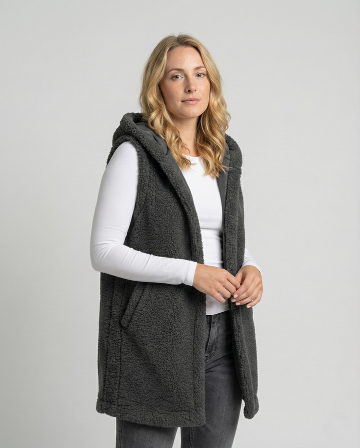 Cozy lambswool imitation vest ladies