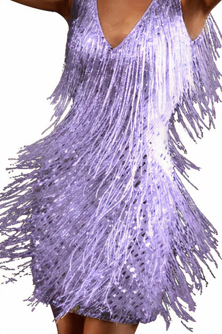Mune | Dress with Iridescent Fringes