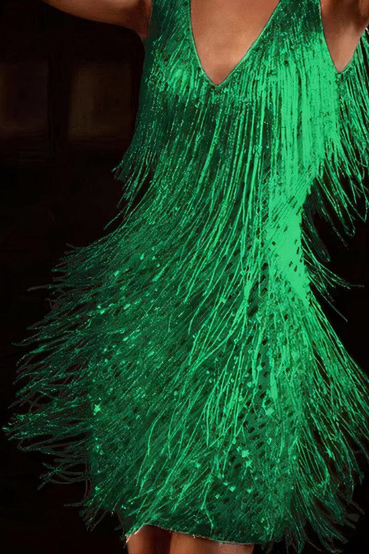 Mune | Dress with Iridescent Fringes
