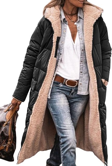 Mune | Reversible Long Sherpa Puffer Jacket (with Hood)